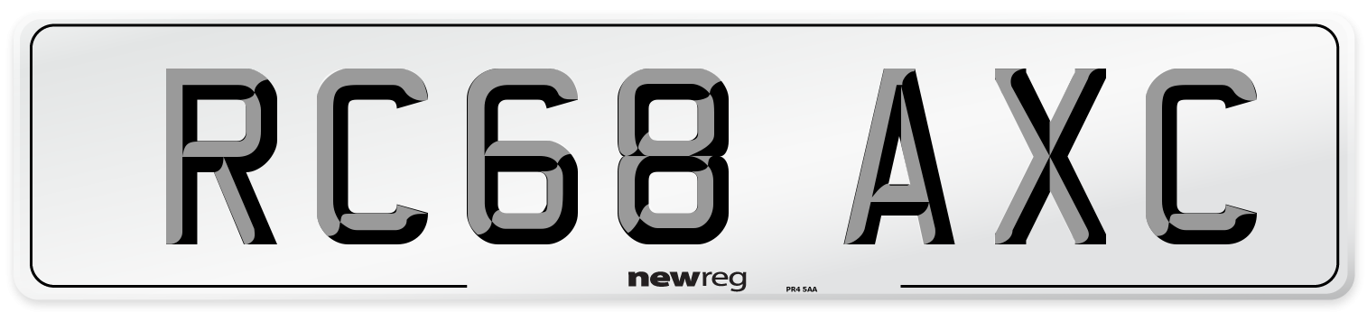 RC68 AXC Number Plate from New Reg